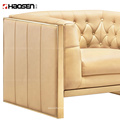 High class office room and Living Room Home Genuine Leather sectional sofa (S043,Buff Leather)